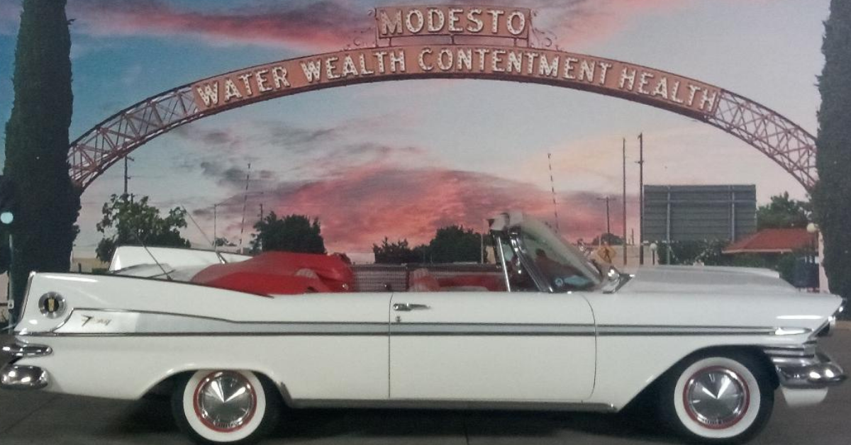  This convertible is one of many vintage cars that will be on display when the Graffiti USA Classic Car Museum opens in 2023.  Photo:  Steve Newvine 