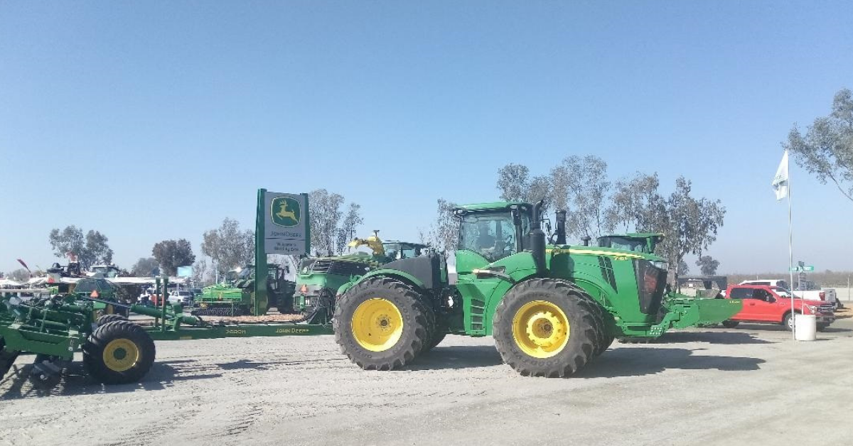  Major farm equipment manufacturers, such as John Deere, have massive displays of their tractors and other implements at the World Ag Expo in Tulare.  Photo: Steve Newvine 