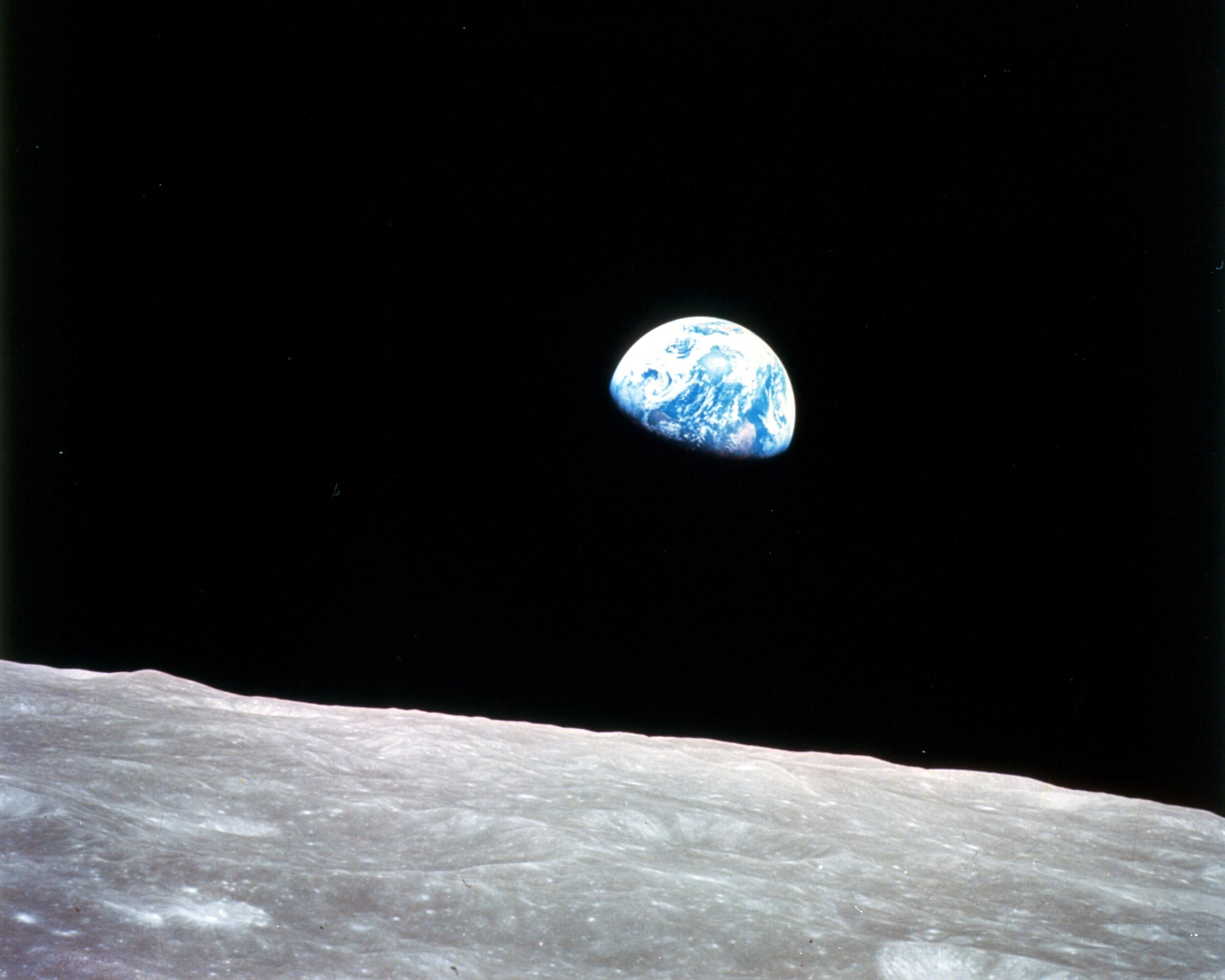  Earthrise, the photograph taken by the Apollo 9 crew that was the first to orbit the moon. The photo remains a symbol of hope and optimism. Photo: NASA 