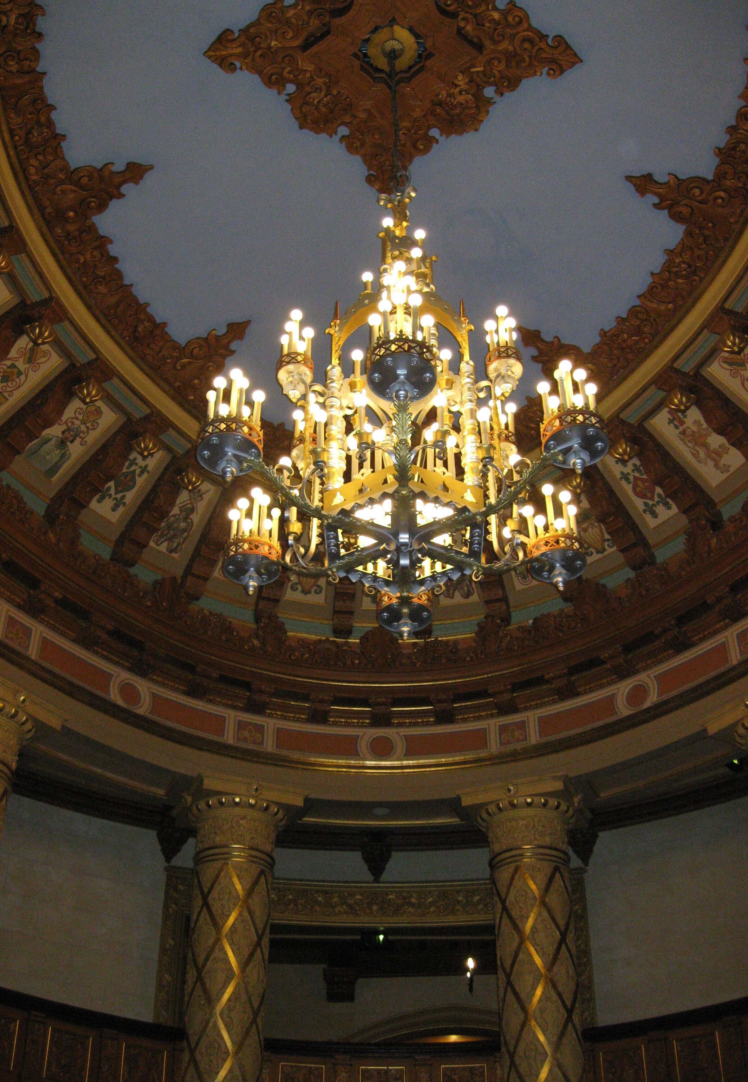  The chandelier inside the Bob Hope Theatre in Stockton, California. Photo from 9 From 99, Experiences in California’s Central Valley. 