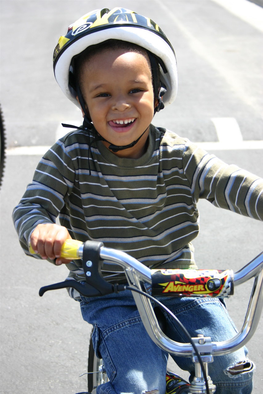 boy on merced city bike trails