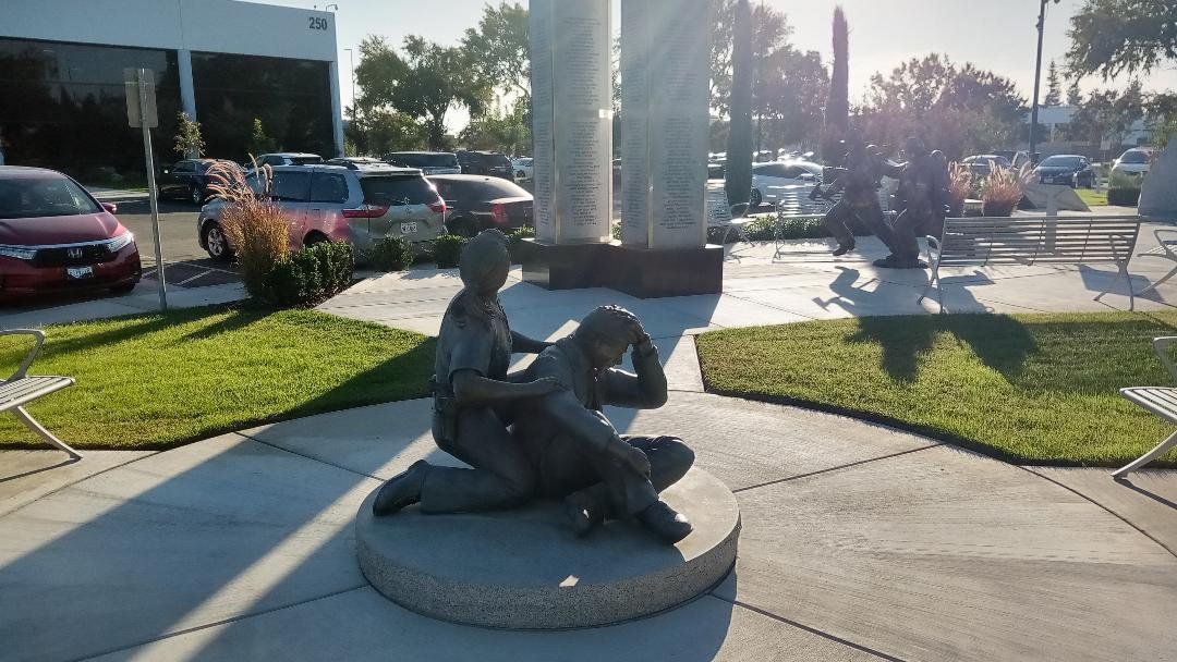A depiction of survivors from the attacks on the Pentagon at the California 9-11 Memorial. Photo: Steve Newvine