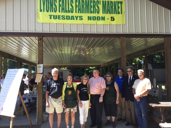  Christine Chaufty (third from the left) devoted a lot of her time away from work on such community endeavors as the Lyons Falls Farmers Market.  Photo: LivingInLewisCounty.com 