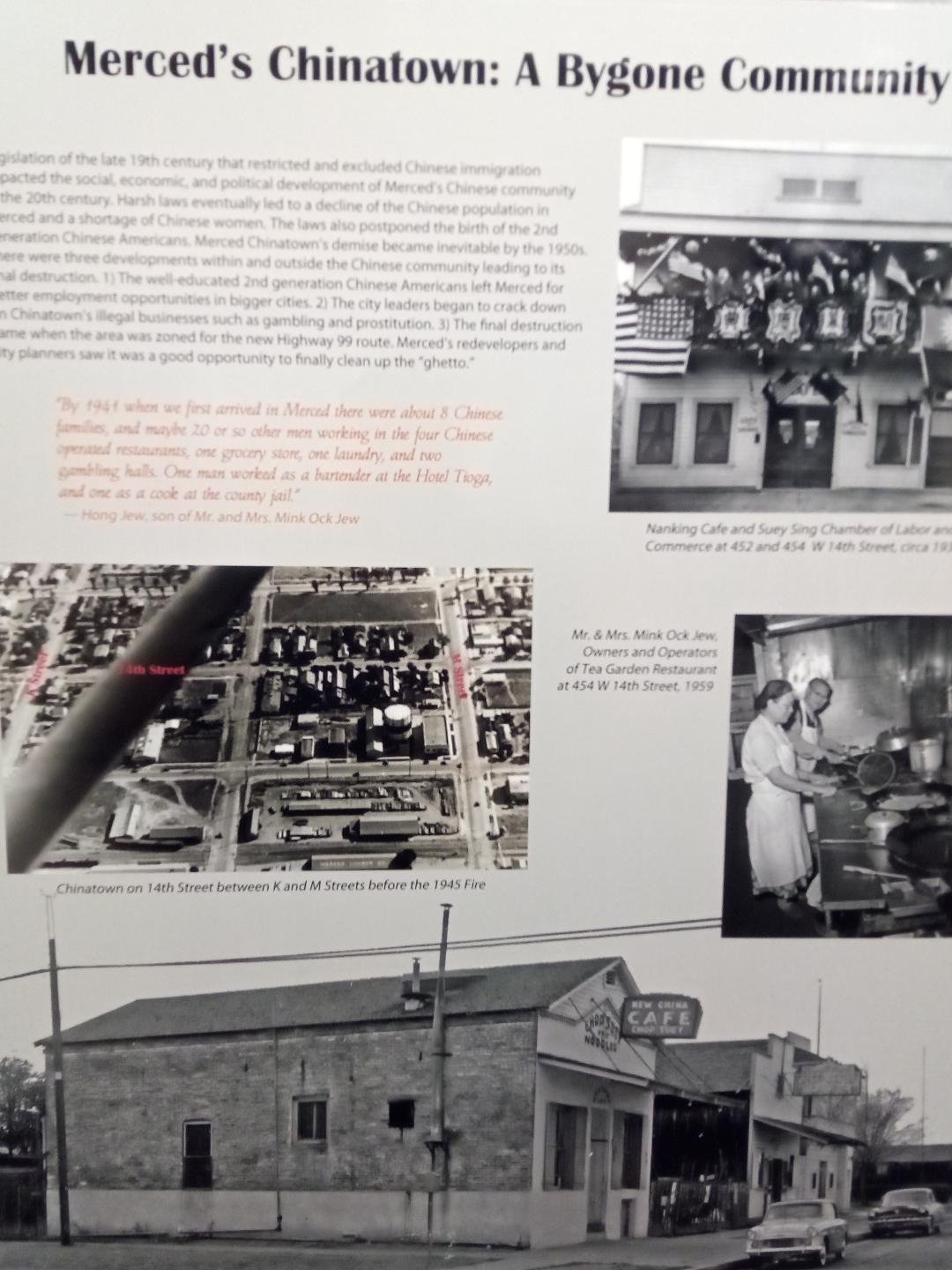  Storyboard with old photographs and a synopsis of how Merced’s Chinatown community started.  Photo:  Steve Newvine 