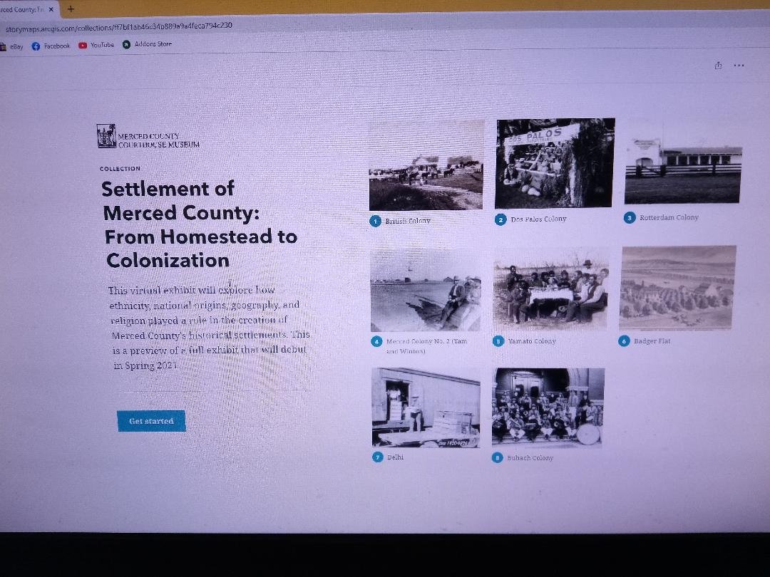  The Settlement of Merced County: From Homestead to Colonization exhibit includes an on-line feature so the visitor can drill down to get more information on each colony.  Photo: Steve Newvine 