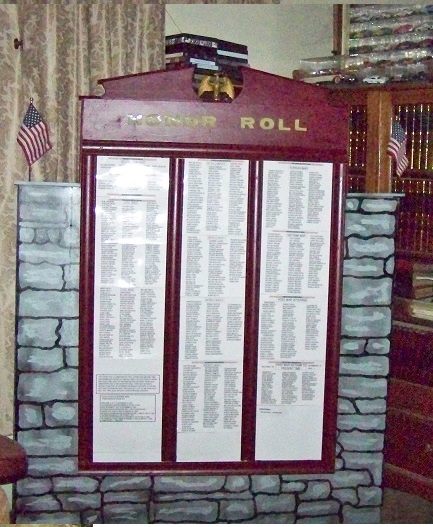   The Honor Roll honoring those who served in my hometown and surrounding area in Port Leyden, New York.  My great uncle Chester Dean’s name is on this Honor Roll.  Photo by Gerald Schaffner 