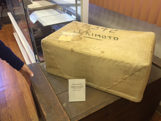   The Japanese Internment displays at the Livingston Historical Society Museum feature this box that likely held possessions of an intern   gathered before being sent to one of the camps- Photos by Steve Newvine  