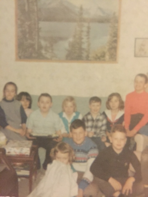  Your author is sitting with the girls at his ten-year-old birthday party.   From the Newvine Personal Collection 