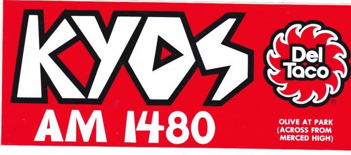   A bumper sticker from the heyday of station KYOS.  Photo from KYOS. 