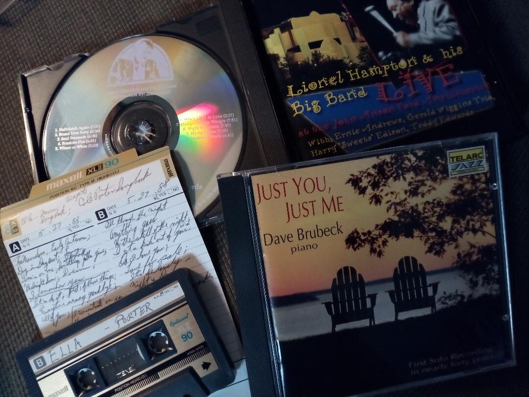  Dave’s collection includes several discs from guitarists Tony Mattola and Chet Atkins.  Photo: Newvine Family Collection. 