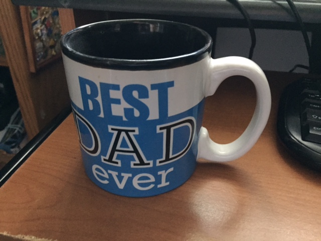  My daughters got me this mug a few years ago, and I promptly dropped it creating a crack and making it useless for beverage holding.  Photo- Newvine Personal Collection 