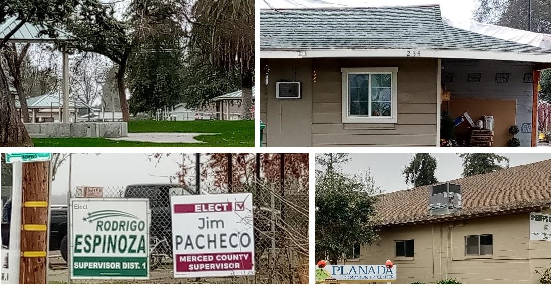 Scenes from the community of Planada one year after the floods of January 2023. Photo compilation: Steve Newvine