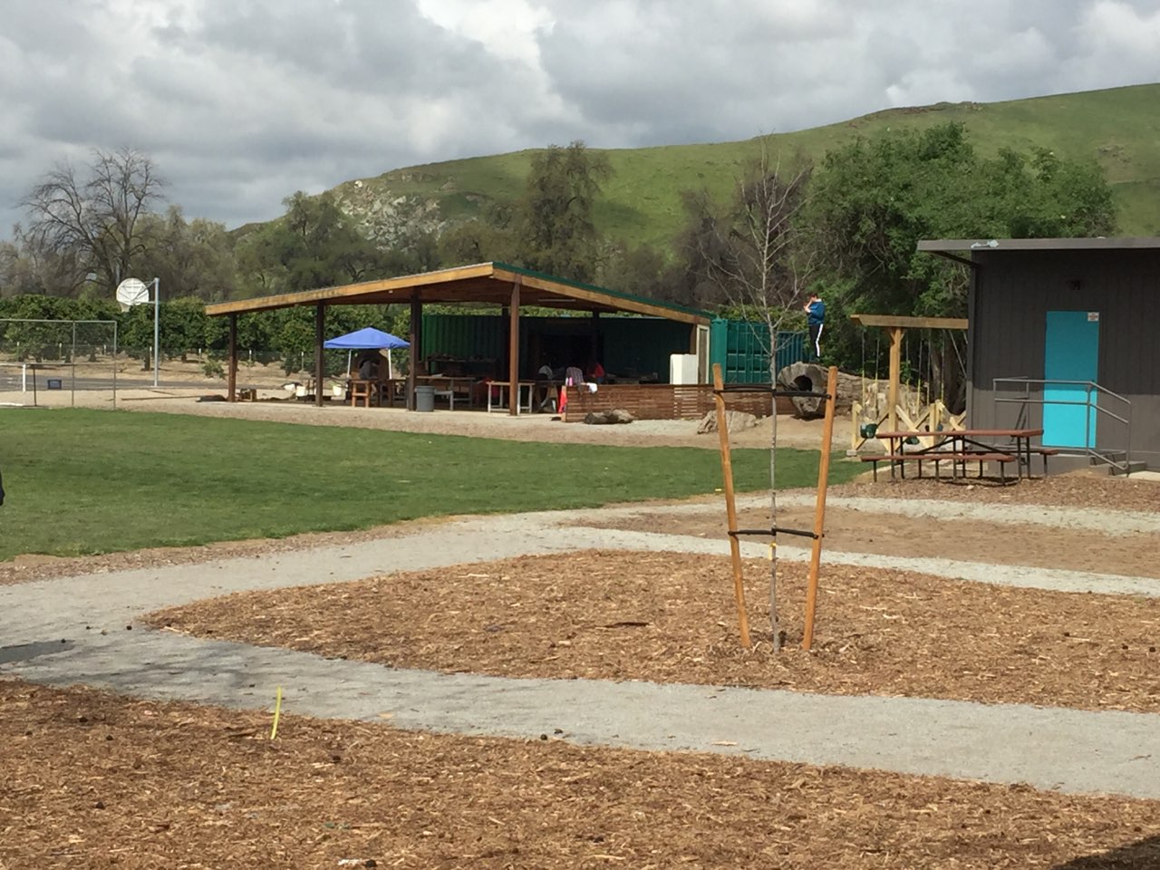  Enrichment facilities including an outdoor assembly area, playground, and basketball court have been added to the Eleanor Roosevelt Learning Center. Photo- Steve Newvine 