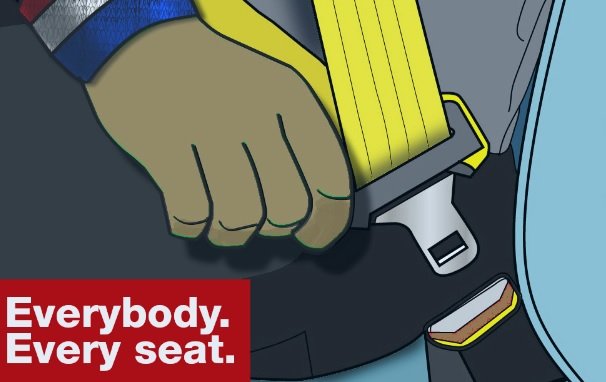 Thousands of law enforcement agencies and safety advocacy groups have seat belt campaigns. This one from the New York City Taxi and Limousine Organization carries a simple message: Everybody, Every Seat. Photo: NYCTaxiLimo.com