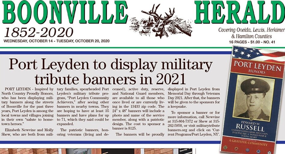  My hometown newspaper’s story about the veterans banner project 